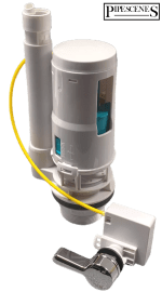 Dual Flush Lever Type Toilet Flush Valve 1.5" & 2" - Syphon Dump Valve & Cable