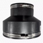 6" CLAY x 4" Plastic or Cast Adaptor 185mm x 110mm - Rubber Fitting with Clips