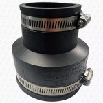 3" to 2" Rubber Coupling 82mm - 55mm Soil Drain Pipe Repair Fitting With Clips