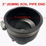 3" to 2" Rubber Coupling 82mm - 55mm Soil Drain Pipe Repair Fitting With Clips - Image 3