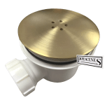 BRUSHED BRASS GOLD Finish Shower Drain Waste Trap for 90mm Tray Hole - Fast Flow