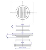 McALPINE FGT150TOP 150mm Square Polished Stainless Steel Gully Grate Top - Image 3