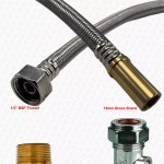 15mm x 1/2" Plain Ended Brass Flexible Pipe Connector 30cm 300mm Plumbing - Image 2