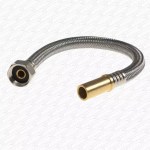 15mm x 1/2" Plain Ended Brass Flexible Pipe Connector 30cm 300mm Plumbing