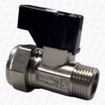 15mm x 3/8" Lever Isolating Shut Off Valve with Flat Face for Tap Flexis Service Valve