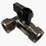 15mm Isolation Tee Valve 1/4 Turn ON OFF Service Valve Compression