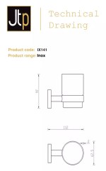 JTP Inox IX141 Brushed Stainless Steel Bathroom Tumbler Holder & Glass Tumbler - Image 3