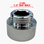 Chrome Shower Hose Adapter 3/4 inch (25mm) to 1/2 inch (21mm) - Image 4