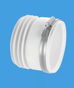 WC Toilet Pan Connector for Back To Wall Toilets with Jubilee Hose Clip Fixing