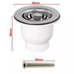 Belfast Sink Mini Basket Strainer Waste & Plug for Ceramic Sink 65mm Hole - Image 2