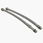 30cm Long Monobloc Tap Flexible Tail M12 x 3/8" Thread 300mm Braided 12mm PAIR