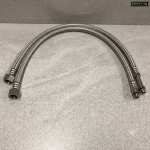50cm Long Monobloc Tap Flexible Tail M12 x 3/8" Thread 500mm Braided 12mm PAIR