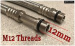 500mm Long 12mm / M12 x 3/8" Flexible Tap Tails for some Grohe, Hansgrohe & Roca - Image 3