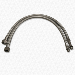50cm Long Monobloc Tap Flexible Tail M12 x 3/8" Thread 500mm Braided 12mm PAIR