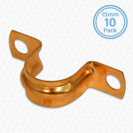 15mm Copper Saddle Clips – Pack of 10 for Plumbing & Heating Pipes