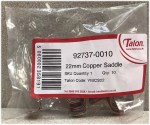 Pack of 10 Copper Saddle Clips 22mm for Copper Pipe - Image 3