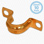 22mm Copper Saddle Clips – Pack of 10 for Plumbing & Heating Pipes