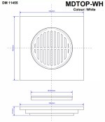 McAlpine MDTOP-WH 150mm Square Shower Gully Grate – White ABS - Image 3