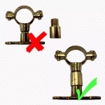 M10 Brass Munsen Ring Clip Extension Post / Single Screw Fixing - Image 2