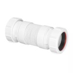 SHORT Flexible Waste Pipe Hose Adjustable for 40mm 42mm 43mm Sink Waste Pipe - Image 2