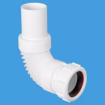 SHORT Flexible Waste Pipe Hose Adjustable for 40mm 42mm 43mm Sink Waste Pipe