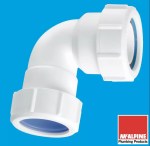 Waste pipe adapter UK to European (1 1/4" to 32mm) McAlpine MS4-ISO 90 Deg BEND