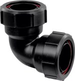 BLACK 40mm 42mm 43mm Elbow Bend Compression Multifit 1 1/2" Pipe Join
