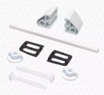 White Plastic Celmac Toilet Seat Hinges Fittings Brackets with Connecting Rod