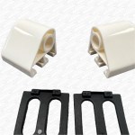 White Plastic Celmac Toilet Seat Hinges Fittings Brackets with Connecting Rod - Image 7