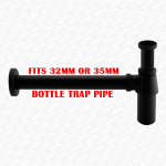 Genuine McALPINE ABS32/35G-MB Matt Black Pipe to 1.1/4" Solvent Waste Straight - Image 2