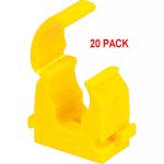 20 Pack of 15mm Pipe Clips Yellow for GAS Identification Copper Pipe Bracket