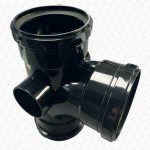 110mm Boss Fitting T Junction Black T/S Push Fit Soil Vent Tee Branch - Image 2