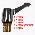 3/4" Lever Tap Reviver Kit for Bath Taps Ceramic Disc Quarter Turn Metal Heads - Image 3