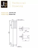 JTP Square Shower Kit with Integrated Hose Outlet & Brass Square Shower Handset - Image 3