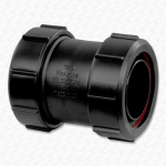 BLACK 40mm 42mm 43mm Waste Pipe Joiner — 1.5" Universal Compression Coupling - Image 2