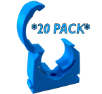 20 Pack of 25mm Pipe Clips for Blue MDPE Water Main Pipe Bracket