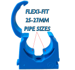 20 Pack of 25mm Pipe Clips for Blue MDPE Water Main Pipe Bracket - Image 3