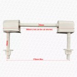 White Plastic Toilet Seat Hinges Fittings Brackets with Connecting Rod - Image 2