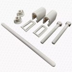 White Plastic Toilet Seat Hinges Fittings Brackets with Connecting Rod
