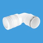 McAlpine WC-CON8F18-BTW Bent Flexi Connector for Back to Wall WC with Clamp Ring