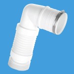 Bent Flexible Pan Connector with Clamp Ring & 90mm 3.5" Cast Iron Outlet - Image 5