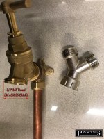 BRASS Outside Garden Hose Bib Tap Y Dual Splitter Nickel Plated 3/4" BSP - Image 4
