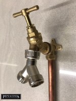 BRASS Outside Garden Hose Bib Tap Y Dual Splitter Nickel Plated 3/4" BSP - Image 6