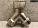BRASS Outside Garden Hose Bib Tap Y Dual Splitter Nickel Plated 3/4" BSP - Image 7