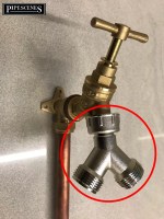 BRASS Outside Garden Hose Bib Tap Y Dual Splitter Nickel Plated 3/4" BSP
