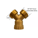 BRASS Outside Garden Hose Bib Tap Y Dual Splitter - 3/4" BSP