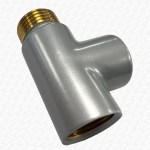 Towel Radiator Electric Summer Element Tee Piece 1/2" MATT SILVER Finish - Image 2