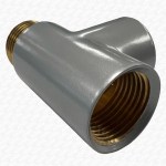 Towel Radiator Electric Summer Element Tee Piece 1/2" MATT SILVER Finish - Image 3