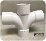 40mm 43mm (1 1/2") Double Branch Cross Tee Waste Pipe 4-Way Junction Swept Glued - Image 4