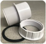 White 40mm ( 43mm ) Tank Connector for Waste Pipe Ideal for Water Storage Tanks - Image 2